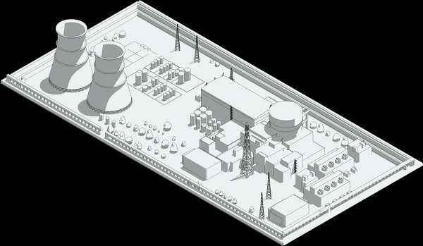 Чертеж атомной станции