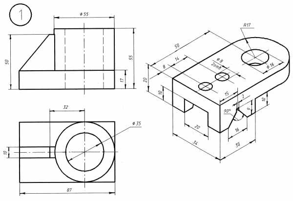 Вид спереди вид сверху вид сбоку чертеж