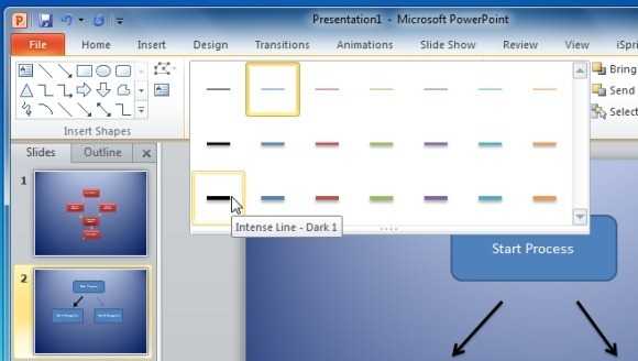 Для того чтобы вставить блок схему на слайд в ms powerpoint необходимо