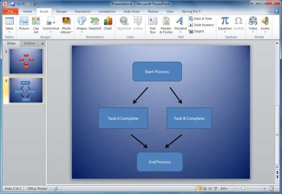 Где в powerpoint находятся возможности для применения готовых схем анимации