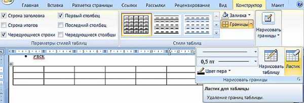 Ластик в ворде где находится