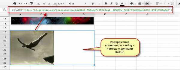 Как вставить картинку в ячейку гугл таблицы